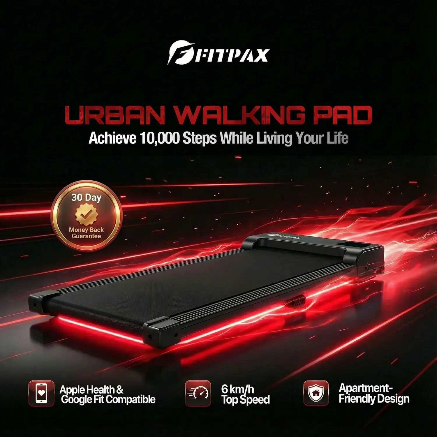 FitPax Urban Walking Pad | Under-Desk Treadmill with App Control